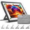 TOHETO Lavagna luminosa ricaricabile A4 con supporto, borsa, pad luminoso magnetico super luminoso con pulsanti laterali, scatola luminosa wireless per tracciare e disegnare, tavolo luminoso senza