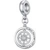 Eusense Charm Bussola Charm Pandora Bussola per Braccialetti Pandora Ciondolo Portafortuna Regalo per Viaggiatori Donna e Uomo