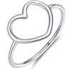 SOUTHPLUS Eternity Anelli Donna Argento 925 con Cubica Zirconia, Cuore Anello, Anello Eternity Matrimonio Argento Gioielli (Cuore Argento, 57.5(18.1))