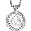 Bandmax Triquetra Vichinga Collana Uomo Acciaio, Rotondo Amuleto Portafortuna Ciondoli per Collane, Argento Collane Uomo Donne Gioielli di Moda, 55+5 cm Catena Regolabile, Stile Punk Gotico Rock