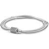 PANDORA-Braccialetto argento sterling zirconia cubica Donna, Argento, Eine Grösse - 599544C01, 19 cm