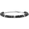 Breil, Collezione Rock Hard, Bracciale Uomo, Bracciale con Pietre Naturali e Dischi in Acciaio Lucido, Chiusura a Moschettone, Lunghezza Regolabile fino a 22 cm, Idea Regalo Uomo