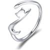 SOUTHPLUS Anelli Donna Argento 925, Anelli Cane/Gatti, Regolabile Donna, Elegante,Regolabile, Antiallergico, Anello di Fidanzamento, Anello di Amicizia, Regalo per Ragazza Madre (Gatti)