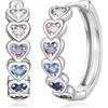 SOUTHPLUS Orecchini Donna Argento 925,Cerchio Ago Argento 925 Geometrici,Semplici, Ipoallergenici, Cuore, Quadrati, Stella Luna, Geometrici, Donna, Uomo, Gioielli Regali (Arcobaleno)