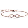 CERSLIMO Bracciale da donna in argento Sterling 925, simbolo infinito e zirconia cubica, bracciale in argento e oro rosa, gioielli per donne e ragazze., 15 centimeters, Metallo, zirconia cubica
