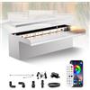 Longrun Kit di Lame a Cascata per laghetto da 30cm, in Acciaio Inox 304, Fontana per Piscina all'aperto con luci Bluetooth LED in 7 Colori e Telecomando, Larghezza 15cm