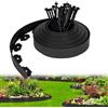Fahibin Bordo flessibile per prato, in plastica, nero, con 15 chiodi in plastica, per prato, giardino fiorito, cortile, 5 m x 5 cm