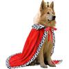 NICEYEA Costume reale per cani per feste - Set di travestimenti con corona dorata e mantello rosso - Vestito divertente per cani di piccola taglia per carnevale, Halloween e servizio fotografico