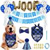 CHUKCHI Set di Forniture per Festa di Compleanno per Cani - Banner, Cappello a Bandana, Palloncini WOOF Buon Compleanno - Decorazioni per Cuccioli e Animali