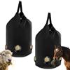 Kensbro 2 pezzi Rete da fieno per cavalli, Heusack per cavalli, borsa da pranzo grande capacità con fori da 8,5 cm, impermeabile per bovini, pecore e cavalli
