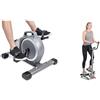 Sunny Health & Fitness Magnetic Under Desk Mini Exercise Cycle Bike, Dual Function Pedal Exerciser + Twister Stepper Machine, Height Adjustable, Stairs Step Exercise W/ Handlebars & LCD Monitor