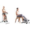 Sunny Health & Fitness Magnetic Under Desk Mini Exercise Cycle Bike, Dual Function Pedal Exerciser + Squat Assist Upright Row-N-Ride Rowing Machine, Horse Riding Machine, Full Body Exercise