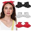 APLZGMG 3 Cerchietti larghi a pois, fascia per capelli, stile rockabilly, vintage, orecchie di coniglio, fascia per capelli antiscivolo, accessorio per donna e ragazza