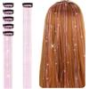 Abeillo 6 pezzi clip in capelli tinsel extension, extension per capelli tinsel 50 cm kit di fili scintillanti per capelli per ragazze e donne, accessori per capelli abbaglianti per Natale Halloween cosplay