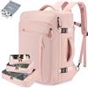 Lumesner Zaino da viaggio, extra large, 40 l, approvato per il volo, per uomini e donne, zaino espandibile, rosa, 20 Inch, Classico