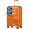 KONO Valigia Trolley da 56cm Rigida e Leggero Polipropilene Valigie con TSA Lucchetto e 4 Ruote (Arancione)