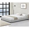 corium Letto in ecopelle Letto imbottito in ecopelle Struttura letto con rete a doghe 180x200 cm Letto con rete a doghe Letto matrimoniale Letto matrimoniale in ecopelle bianca Corium