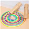 ALLTALE Corda per saltare per bambini, regolabile, per fitness, 250 cm, con manico in legno e corda per saltare arcobaleno, Skipping Rope