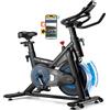 Wenoker Cyclette da casa, silenziosa, ergometro, con app e resistenza regolabile, monitor LCD, per interni, per allenamento a casa, portata 160 kg
