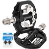 NAACOO Pedali per bici a doppia piattaforma compatibili con pedali Shimano SPD con tacchetti SPD SH51