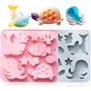 Honicemar Stampo in Silicone a Forma di Vita Marina con 10 Cavità, Stampi Silicone a Forma di Cartoni Animali, Set di 2 Stampi Per Cioccolato Antiaderenti per Torte Cioccolatini Gelato Caramelle