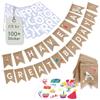 Inovida Bandierine in tessuto con 76 lettere - Ghirlanda versatile in tessuto per compleanno, benvenuto a casa, Just Married - Decorazione personalizzata per feste all'aperto, resistente alle intemperie