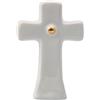 Gentile Ceramiche Croce bianca con dettaglio oro in ceramica - Linea Baby Soft (8cm)