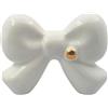 Gentile Ceramiche Fiocco bianco con dettaglio oro in ceramica - Linea Baby Soft (8cm)