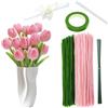 wuyukeji Scovolini Colorati per Lavoretti,270 Pezzi Tubi Pulitori per Pipe Fai da Te,Bastoncini Decorativi in Ciniglia Viene Fornito con Carta da Regalo, Nastro e Nastro Adesivo,Per Realizzare Tulipani