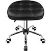 FURWOO Sgabello ovale regolabile in altezza Sedia per massaggi su rotelle per Spa Salon Nero