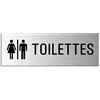 OFFORM DESIGN Ofform No. 25069-s WC (WC) Door Sign 24 x 8 cm in Alluminio Spazzolato [Lingua Francese]