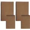 ZRUEWOT Blocco Note A5 con Spirale in Carta Kraft - Set 2× A5 + 2× A7, Quaderno a Pagine Bianche per Scuola, Ufficio e Appunti Quotidiani