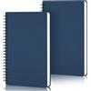 Yarotm Quaderno A5 Quadretti - 2 Pezzi Quaderni a Spirale - Taccuino Appunti A5 14x21cm - 100g/m² Quaderni a Quadretti 5mm - 120 Pagine/60 Fogli Blu Scuro Block Notes A5 Viaggio Notebook
