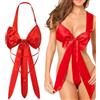 PEOAVRU Biancheria intima natalizia rossa sexy set, amicia da notte naughty Babbo Natale costume, babydoll di Babbo Natale piumaggi vestito piccardia biancheria, per donna, rosso