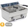 Friggitrice elettrica professionale - 2 vasche - con rubinetto - 10+10L