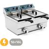 Friggitrice elettrica professionale - 2 vasche - con rubinetto - 16+16L