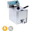Friggitrice - 8L - 1 Cestello - con Rubinetto di Scarico