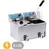 Friggitrice - 2 x 8L - 2 Cestelli - con Rubinetto di Scarico