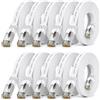1aTTack.de Cavo di rete piatto Cat.7 Gigabit Ethernet Lan (RJ45), 10Gbit/s, compatibile con Cat.5 -Cat.5e - Cat.6 Bianco / 10 pz 0,5 m