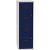 Bisley Home PFA - Armadietto pensile a 4 cassetti, in Metallo, Struttura 505 Grigio Chiaro, Frontali Blu Oxford, 40 x 41,3 x 132.1 cm