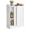 VASAGLE Mobile Bagno, Mobiletto Bagno Salvaspazio, Porta Carta Igienica e Scomparto per Scopino, Ante Scorrevoli, Ripiani Regolabili, accanto al WC, 20 x 60 x 80 cm, Bianco Nuvola BBC752W01