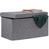 Relaxdays Pouf con Contenitore XL, Cassapanca con Coperchio Pieghevole, Sgabello Poggiapiedi, 36x76x38 cm, Grigio Scuro