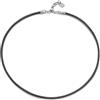 Uno de 50 Ciondolo, collana, pelle nera, Fornitura, Placcato in argento sterling, Gioielli fatti a mano