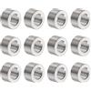 sourcing map 12 distanziatori in acciaio inossidabile, foro da 8,2 mm x 12 mm di diametro esterno x 8 mm di lunghezza, boccola a vite, finitura liscia, distanziatori rotondi in metallo per viti,