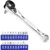 WORKPRO Mini chiave a cricchetto doppia testa 1/4, chiave a cricchetto con 20 punte, maniglia a 72 denti, strumento per riparazione auto, manutenzione meccanica e uso quotidiano