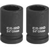 QUARKZMAN 2Pz 3/4 da 12 Punte Set Bussole a Impatto 24mm Bussola Metrica per Dado Dell'Asse Fuso Chiavi a Bussola a Cricchetto Profondo per Riparazione Auto Facile Rimozione