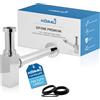 kör4u Premium Design sifone 1 1/4 pollici x 32 mm, rettangolare, cromato, universale, con guarnizioni, sifone per bagno