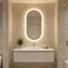 Bayt Specchio da bagno - Specchio da parete ovale con illuminazione, anti-appannamento, 2 modalità di illuminazione, 50 x 90 cm, bianco