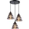 iDEGU 3 Luci lampadario a Sospenosione Moderno Lampada da Soffitto Creativo Design Fasce Intrecciate E27 Lampada a Sospensione Vintage per Camera da Letto Soggiorno Cucina (15cm, Nero, Piatto)