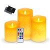 UCAMP 3 Pezzi Candele Led,Candela Led Finte,Candele Batteria,Candele Senza Fiamma Pilastro,Candele Led Con Telecomando,Candele Led Fiamma Oscillante,per Compleanno,Festa,Matrimonio,Hotel